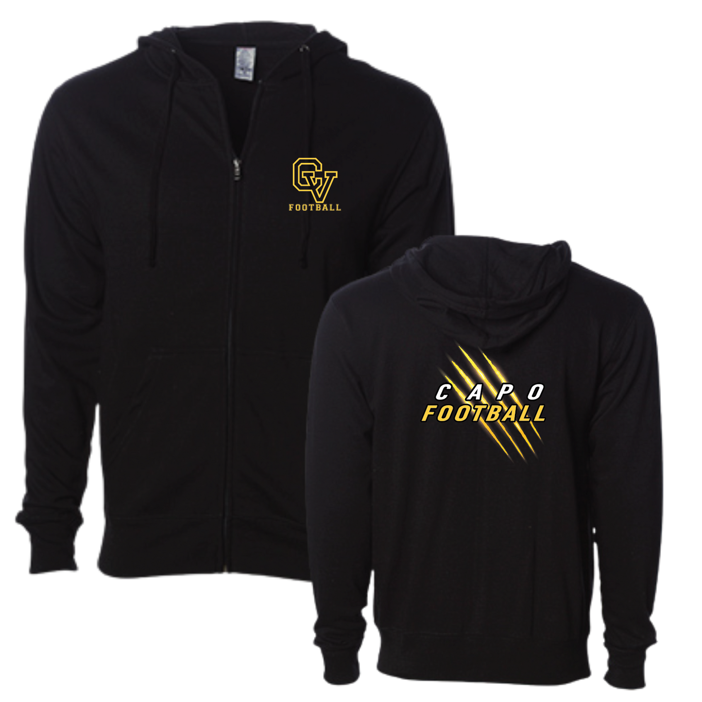 CAPO FOOTBALL - Cougar Claw - Zip Up Hoodie (Adult Unisex)