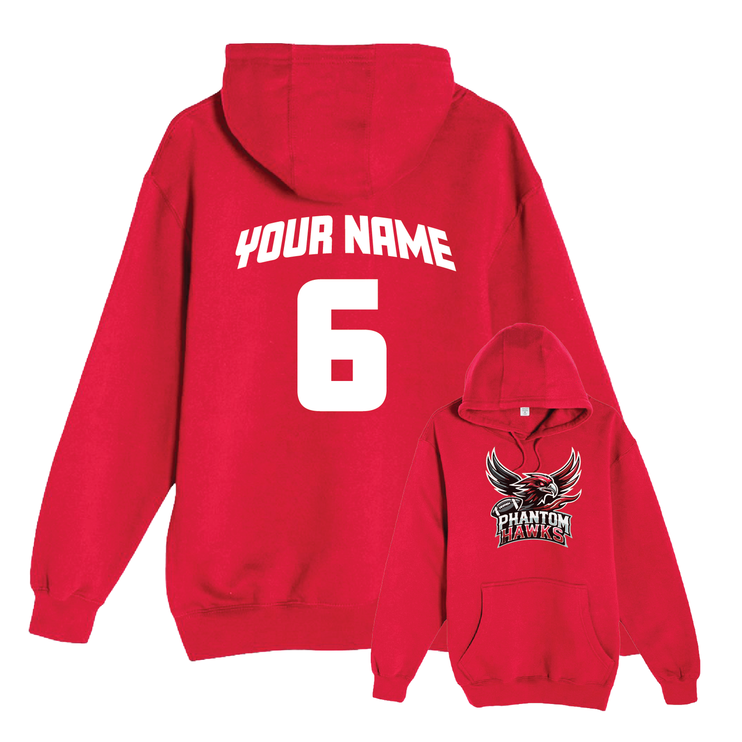 MVPW Phantom Hawks - Pullover Hoodie (with Personalized Jersey Back)