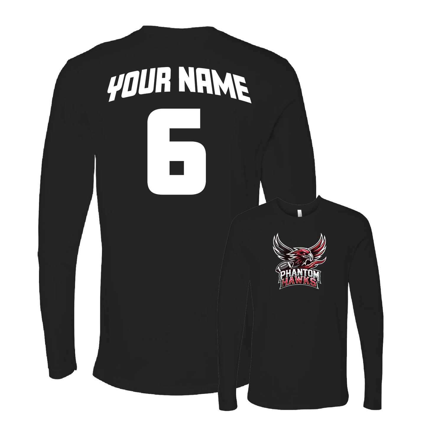 MVPW Phantom Hawks - Long Sleeve Tee (with Personalized Jersey Back)