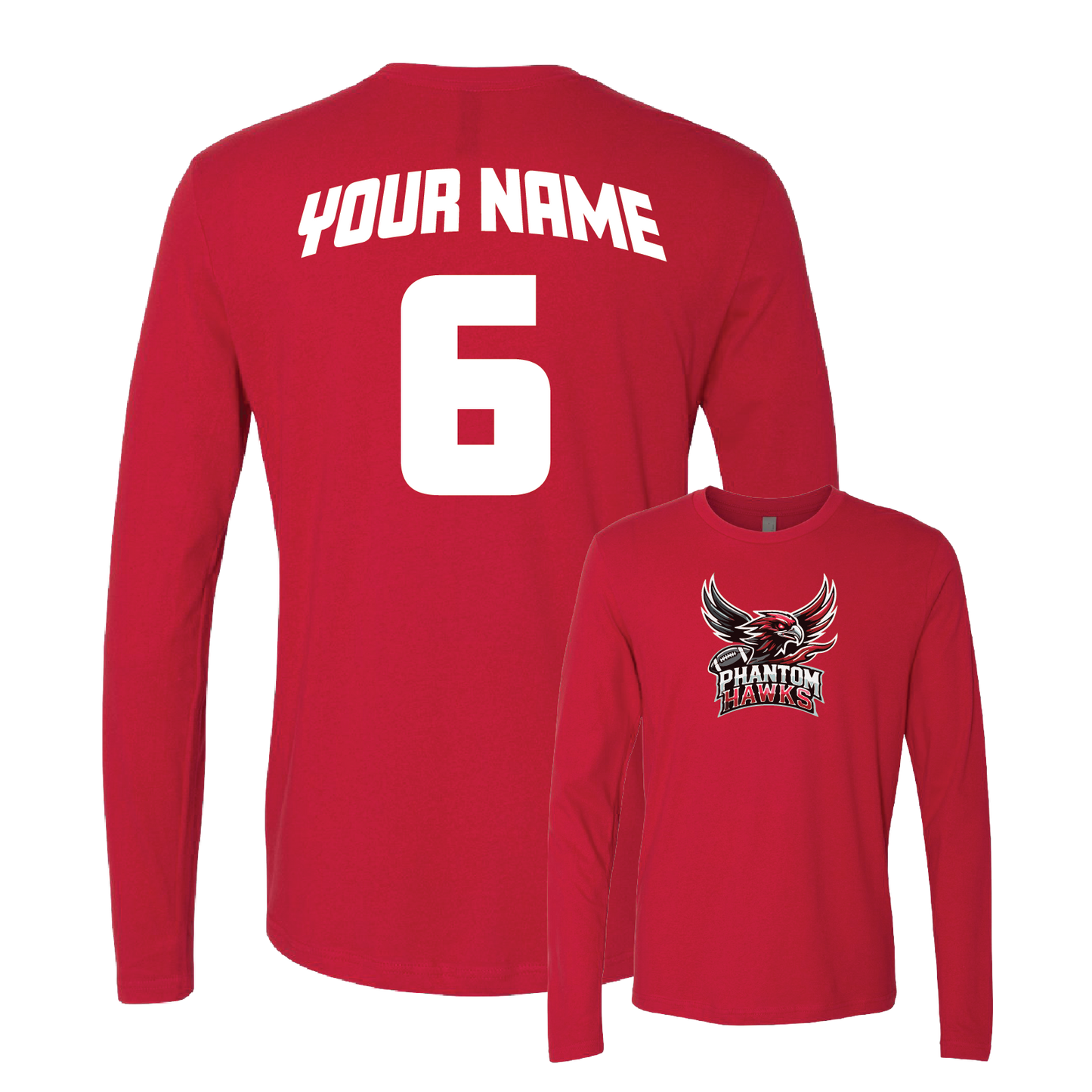 MVPW Phantom Hawks - Long Sleeve Tee (with Personalized Jersey Back)