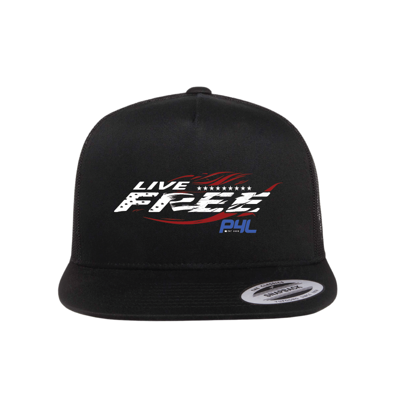 P4L - Live Free - Trucker Hat (Flat Bill)