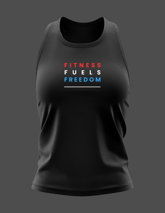 Freedom Fit - FITNESS FUELS FREEDOM - Women's Racerback Tank