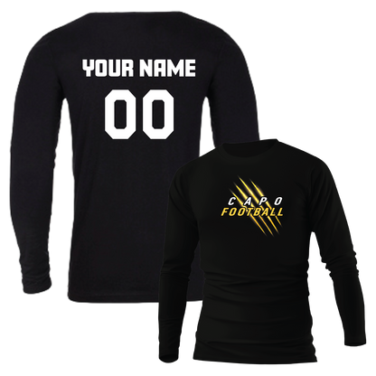 CAPO FOOTBALL - Cougar Claw - Long Sleeve Tee (Unisex) (with Personalized Jersey Back)