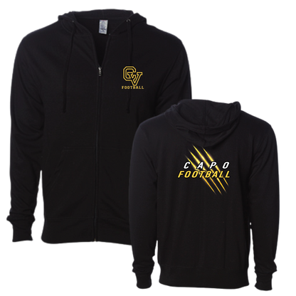 CAPO FOOTBALL - Cougar Claw - Zip Up Hoodie (Adult Unisex)