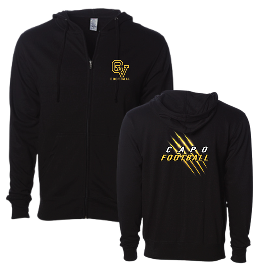 CAPO FOOTBALL - Cougar Claw - Zip Up Hoodie (Adult Unisex)