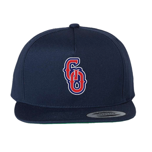 GREAT OAK H.S. MENS SOCCER - (GO Logo) Flat Bill Hat (Snapback)