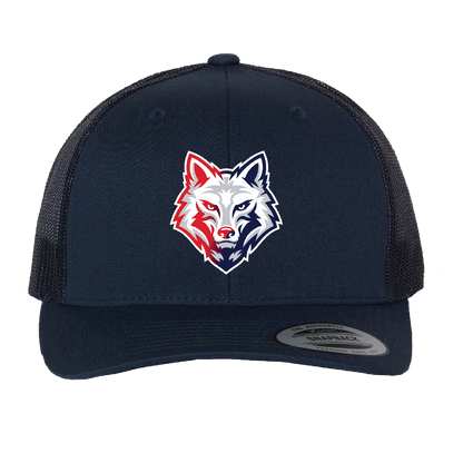 GREAT OAK H.S. MENS SOCCER -  (Wolf Logo) Curve Bill Hat (Snapback Trucker Style)