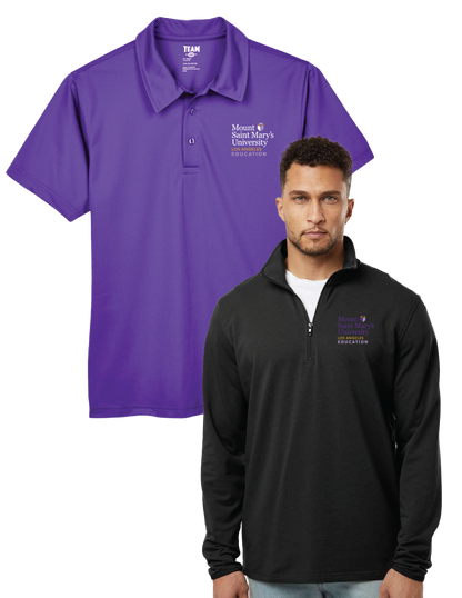 MOUNT SAINT MARY'S UNIVERSITY - Mens Bundle (Polo + Quarter Zip Sweatshirt)
