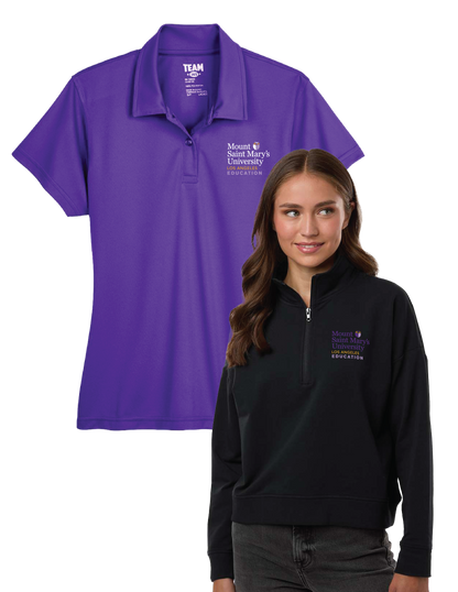MOUNT SAINT MARY'S UNIVERSITY - Womens Bundle (Polo + Quarter Zip Sweatshirt)