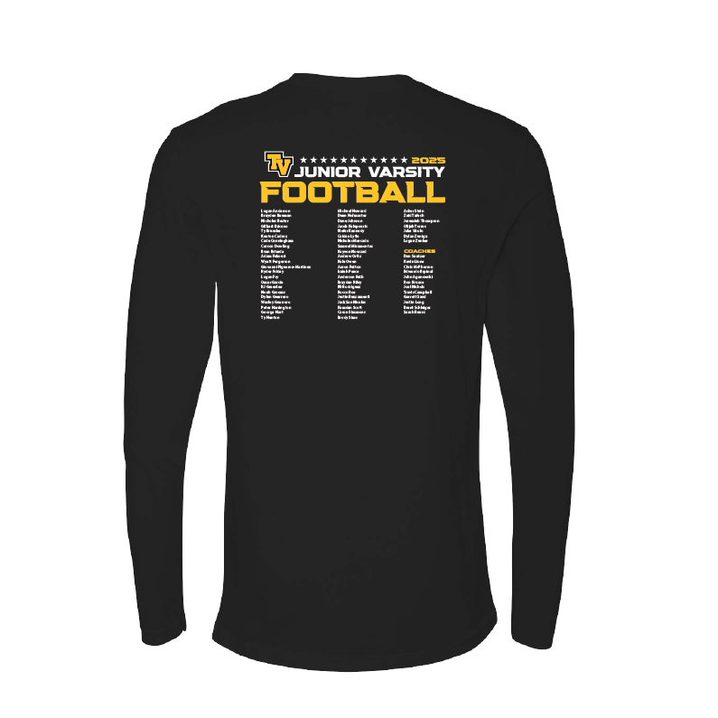 TVHS FOOTBALL - Gridiron Shield - Long Sleeve Tee (Optional: Add Team Roster)