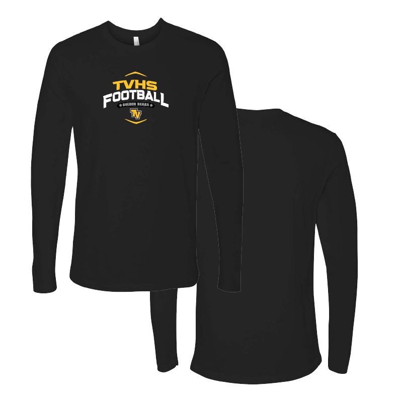 TVHS FOOTBALL - Gridiron Shield - Long Sleeve Tee (Optional: Add Team Roster)