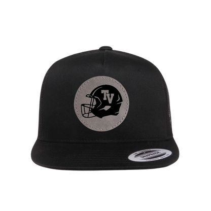 TVHS FOOTBALL - Leather Patch Hat (Helmet Logo) (Snapback Trucker Style)