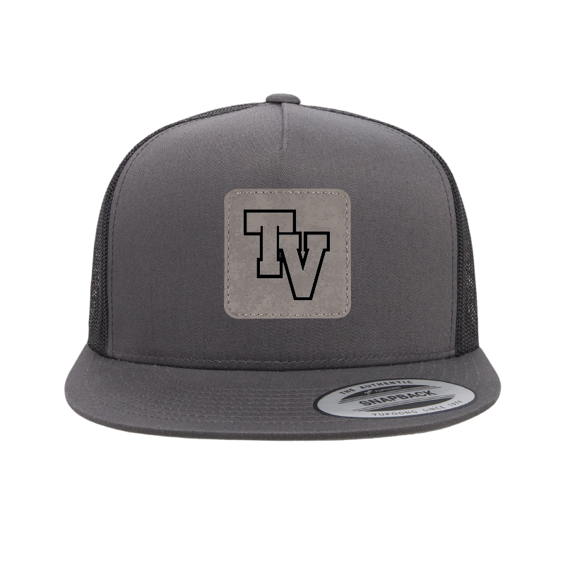 TVHS FOOTBALL - Leather Patch Hat (TV Logo) (Snapback Trucker Style)