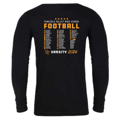 TVHS FOOTBALL - Sketch Ball - Long Sleeve Tee (Optional: Add Team Roster)