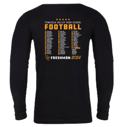 TVHS FOOTBALL - Sketch Ball - Long Sleeve Tee (Optional: Add Team Roster)
