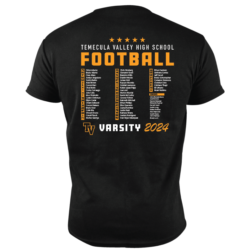 TVHS FOOTBALL - Sketch Ball - Men's Tee (Optional: Add Team Roster)