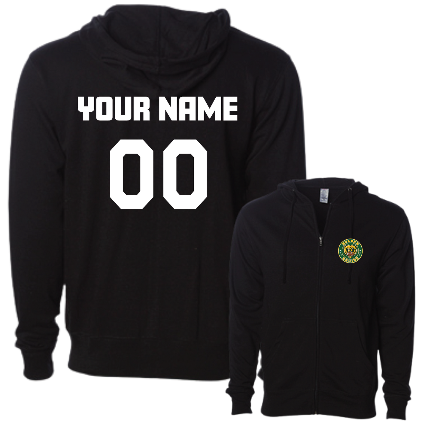 TVPW - 13U GOLDEN BRUINS - Zip Up Hoodie (Adult Unisex)