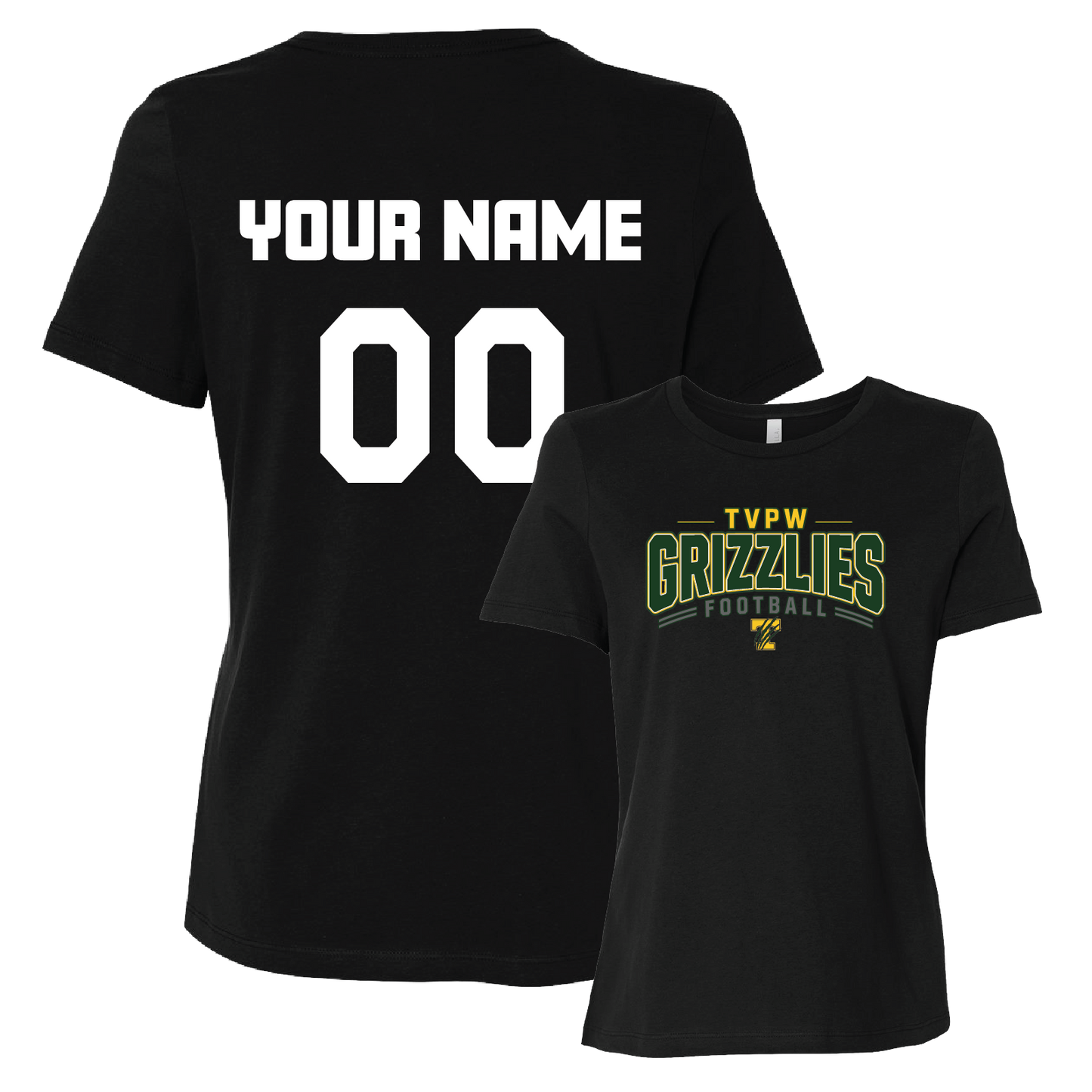 TVPW - 9U GRIZZLIES FOOTBALL - (Flag) Women's Short Sleeve Tee