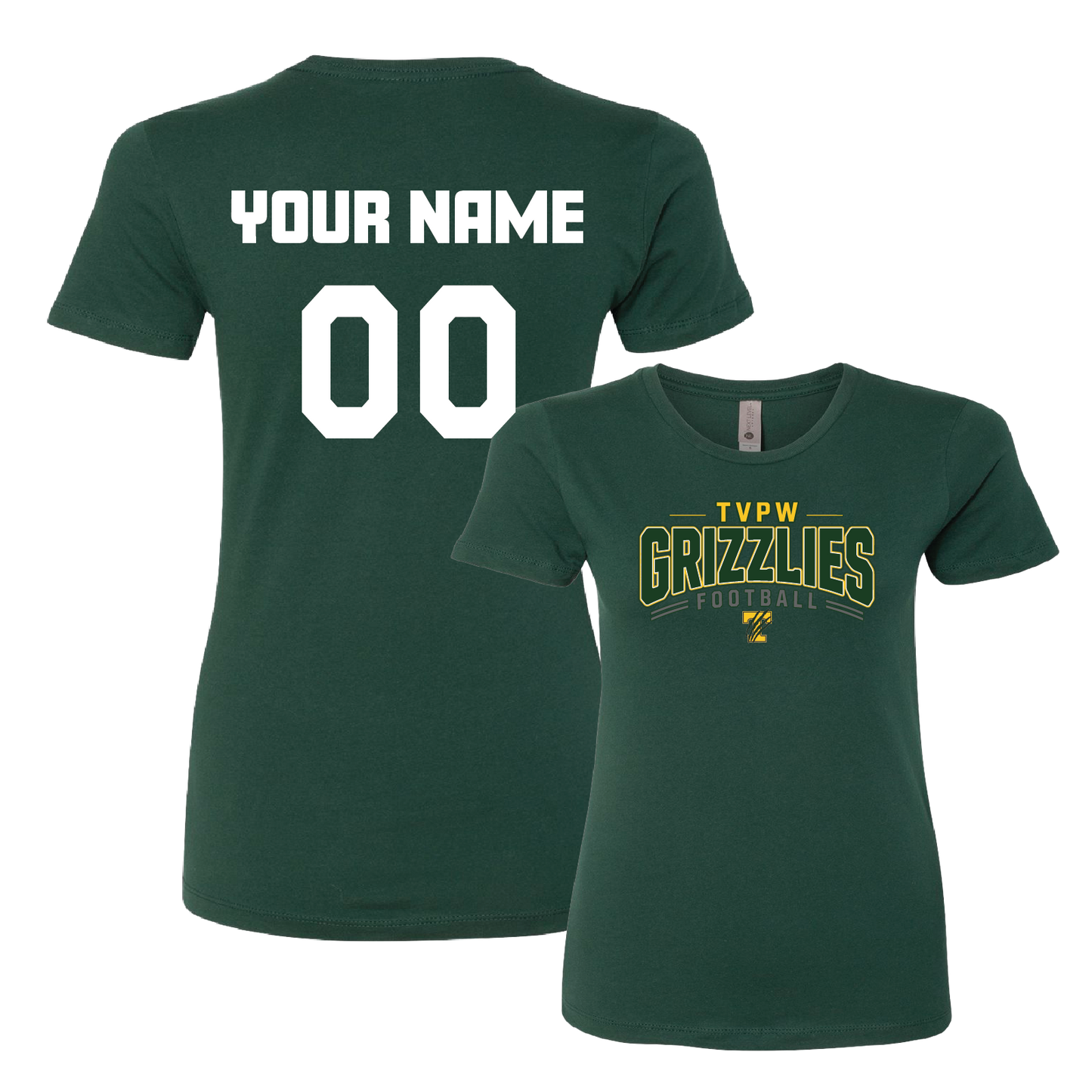 TVPW - 9U GRIZZLIES FOOTBALL - (Flag) Women's Short Sleeve Tee