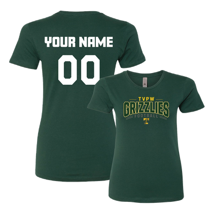 TVPW - 9U GRIZZLIES FOOTBALL - (Flag) Women's Short Sleeve Tee