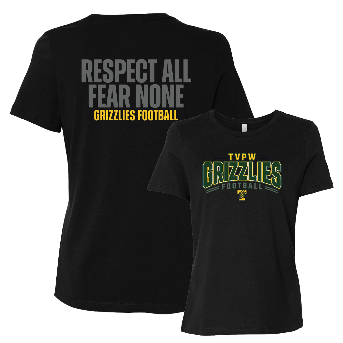 TVPW - 9U GRIZZLIES FOOTBALL - (Respect) Women's Short Sleeve Tee
