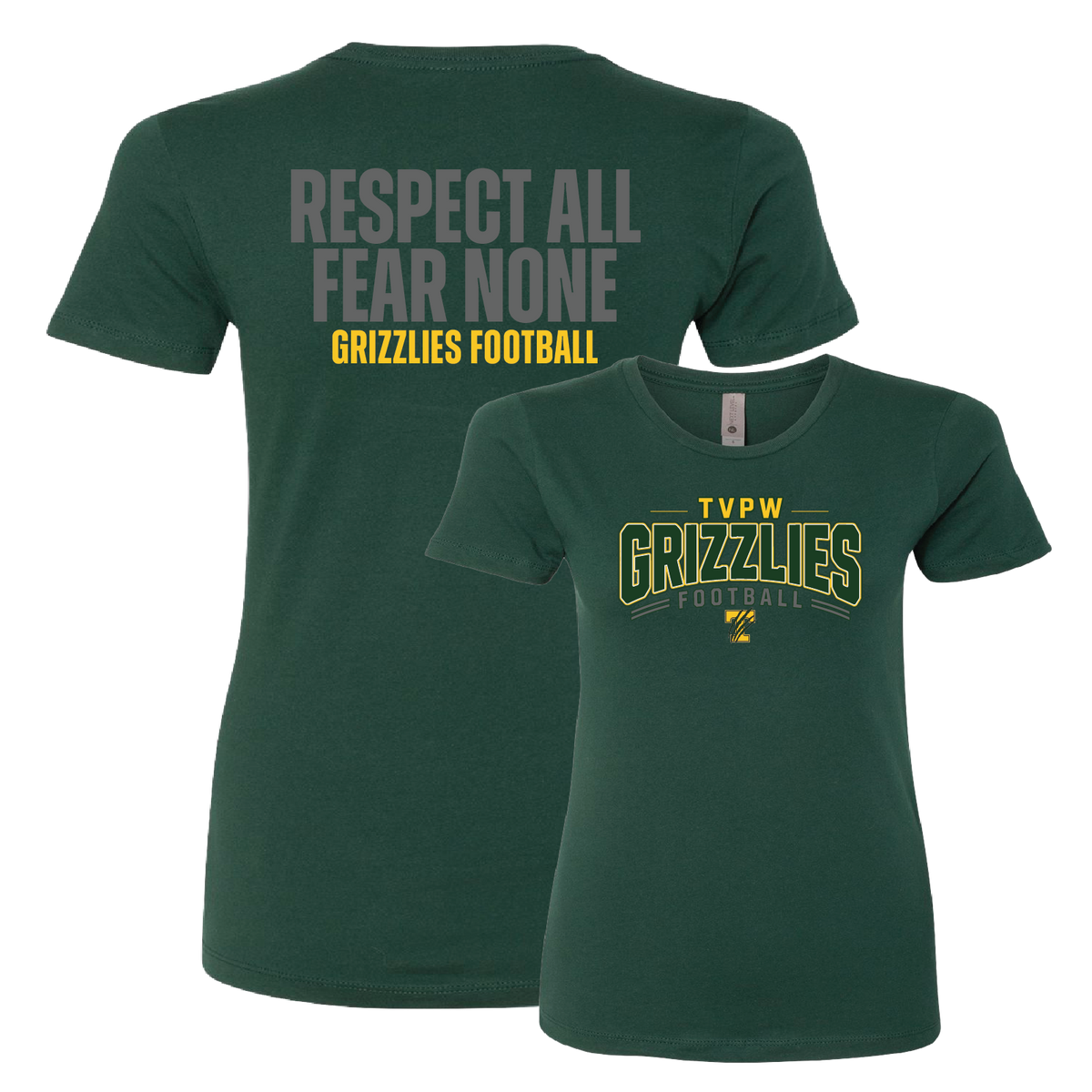 TVPW - 9U GRIZZLIES FOOTBALL - (Respect) Women's Short Sleeve Tee