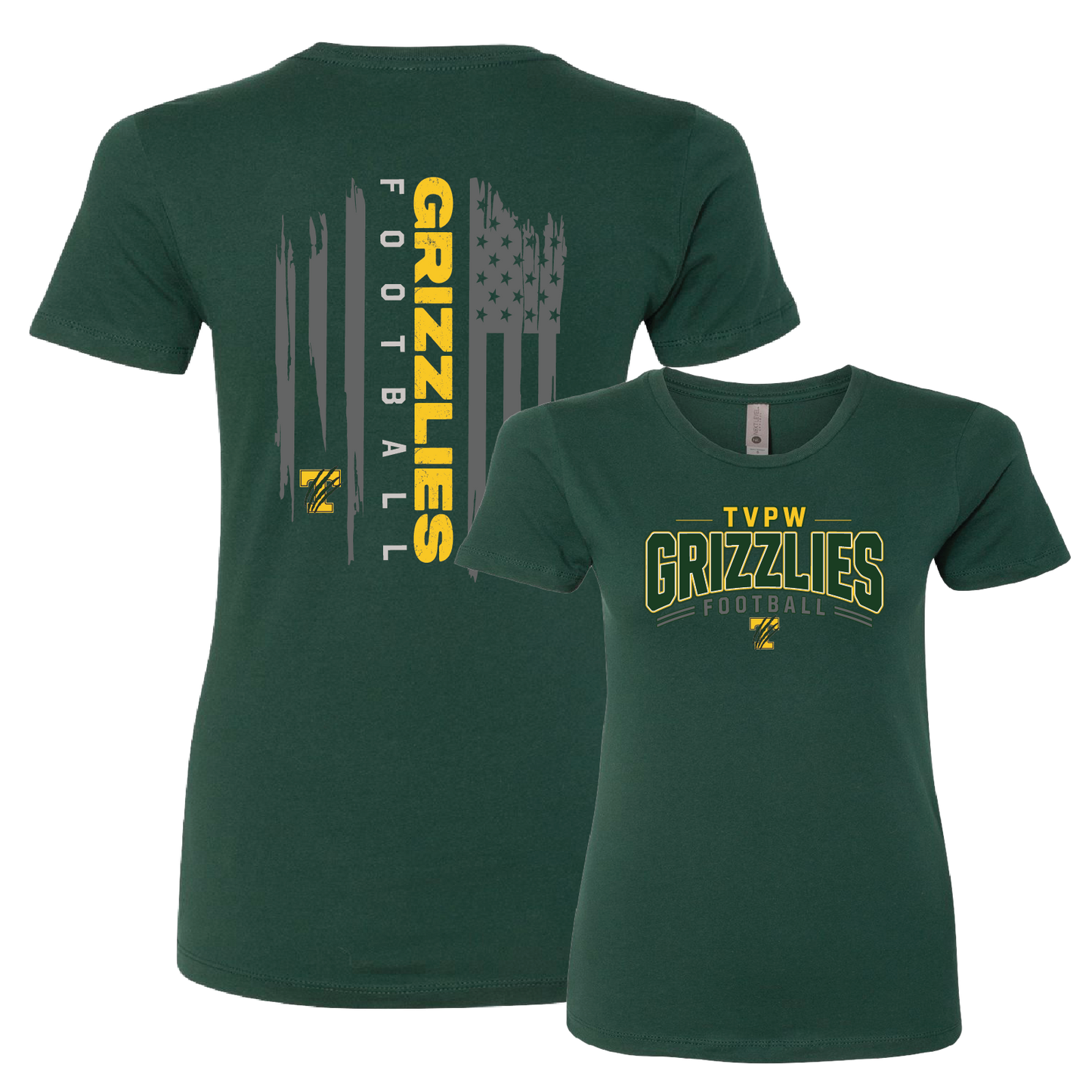 TVPW - 9U GRIZZLIES FOOTBALL - (Flag) Women's Short Sleeve Tee