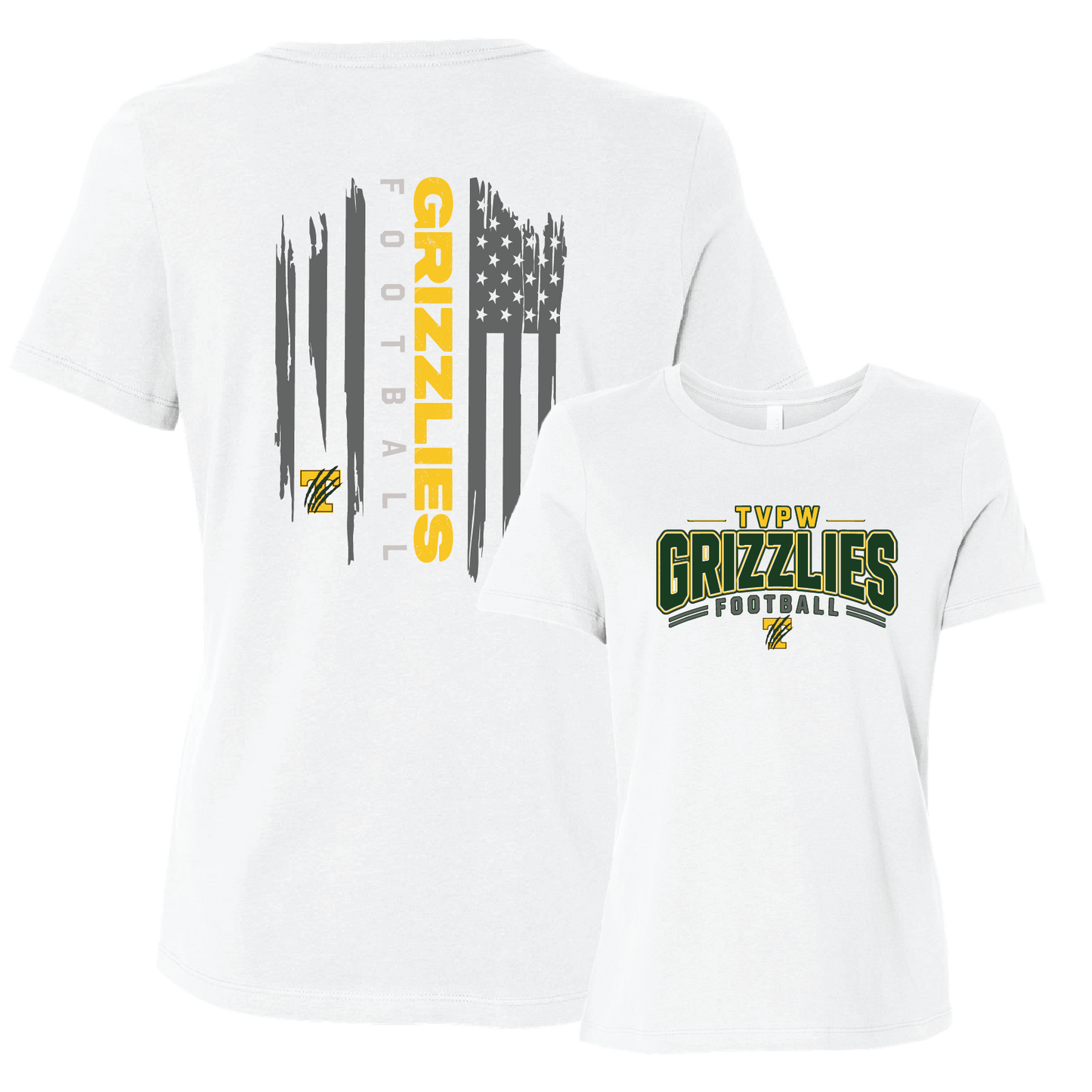 TVPW - 9U GRIZZLIES FOOTBALL - (Flag) Women's Short Sleeve Tee