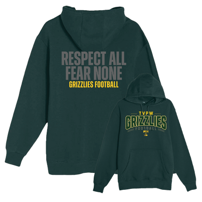 TVPW - 9U GRIZZLIES FOOTBALL - (Respect) Pullover Hoodie (Unisex)