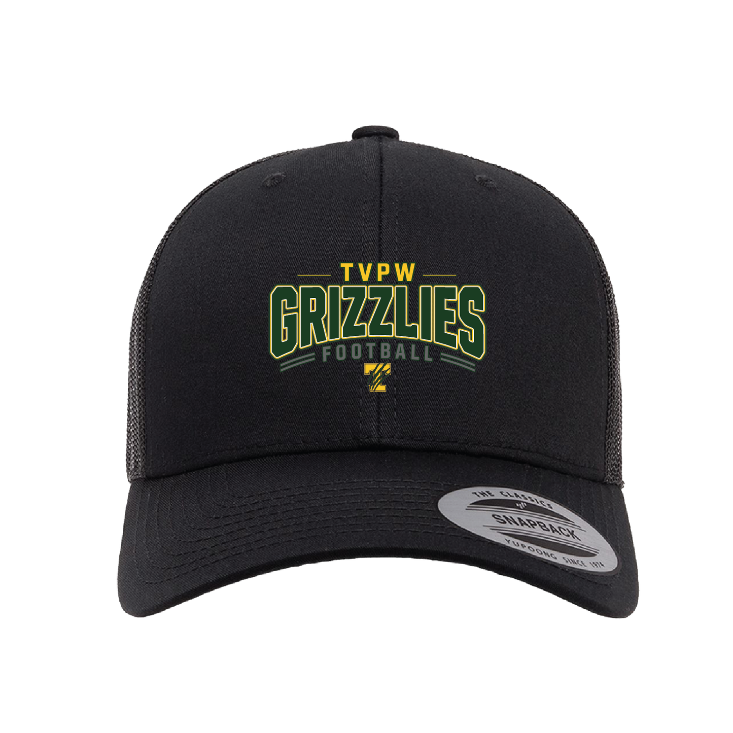 TVPW - 9U GRIZZLIES FOOTBALL - (Curved Bill) Snapback Hat