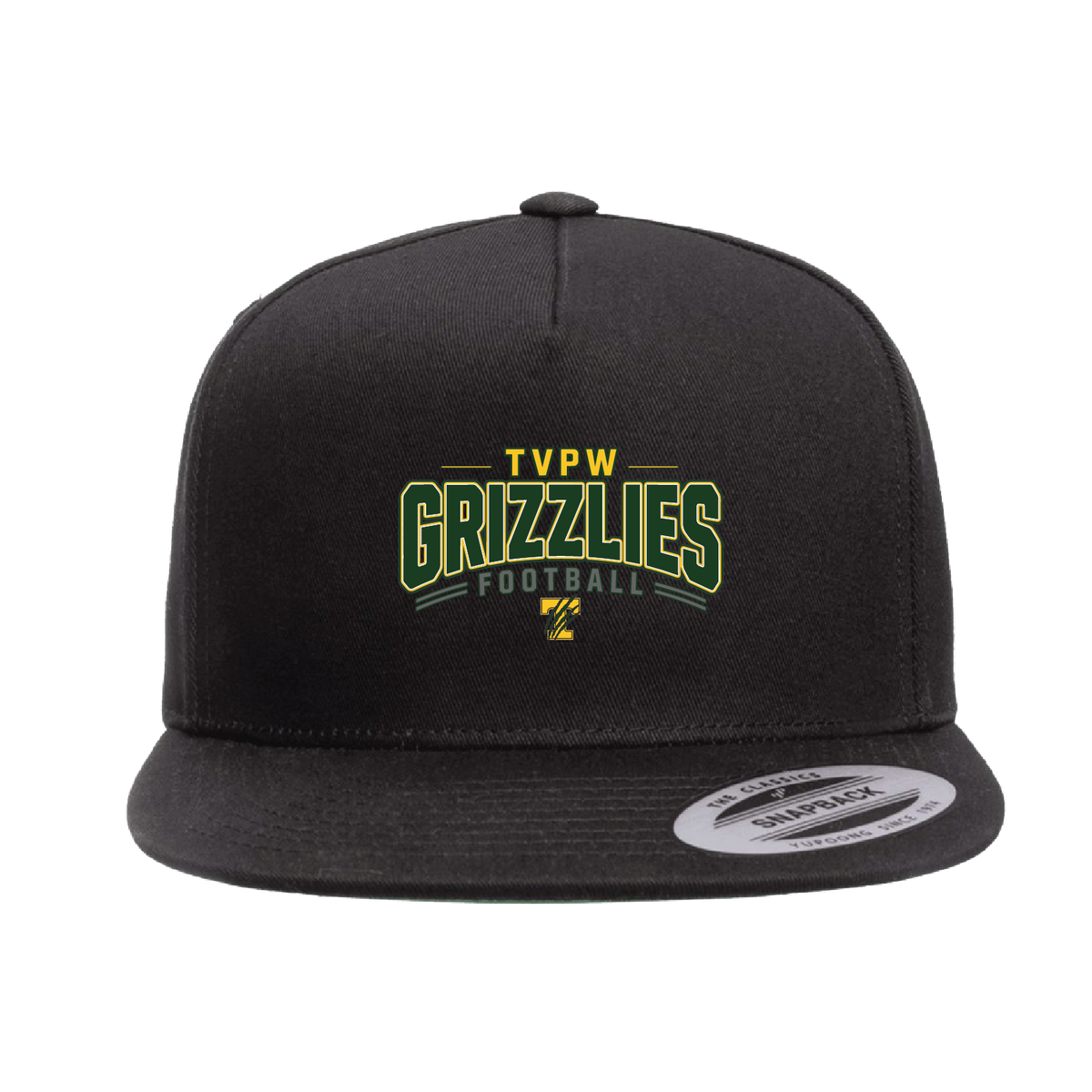 TVPW - 9U GRIZZLIES FOOTBALL - (Flat Bill) Snapback Hat
