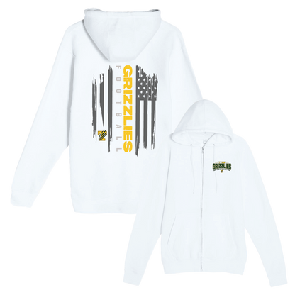 TVPW - 9U GRIZZLIES FOOTBALL - (Flag) Zip Up Hoodie (Adult Unisex)