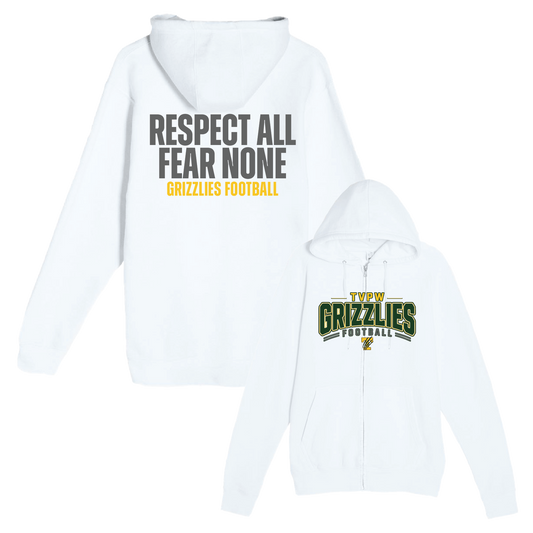 TVPW - 9U GRIZZLIES FOOTBALL - (Respect) Pullover Hoodie (Unisex)
