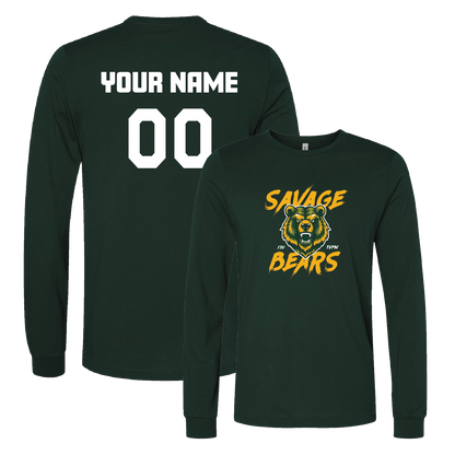 TVPW SAVAGE BEARS - Long Sleeve Tee (Unisex) (with Personalized Jersey Back)