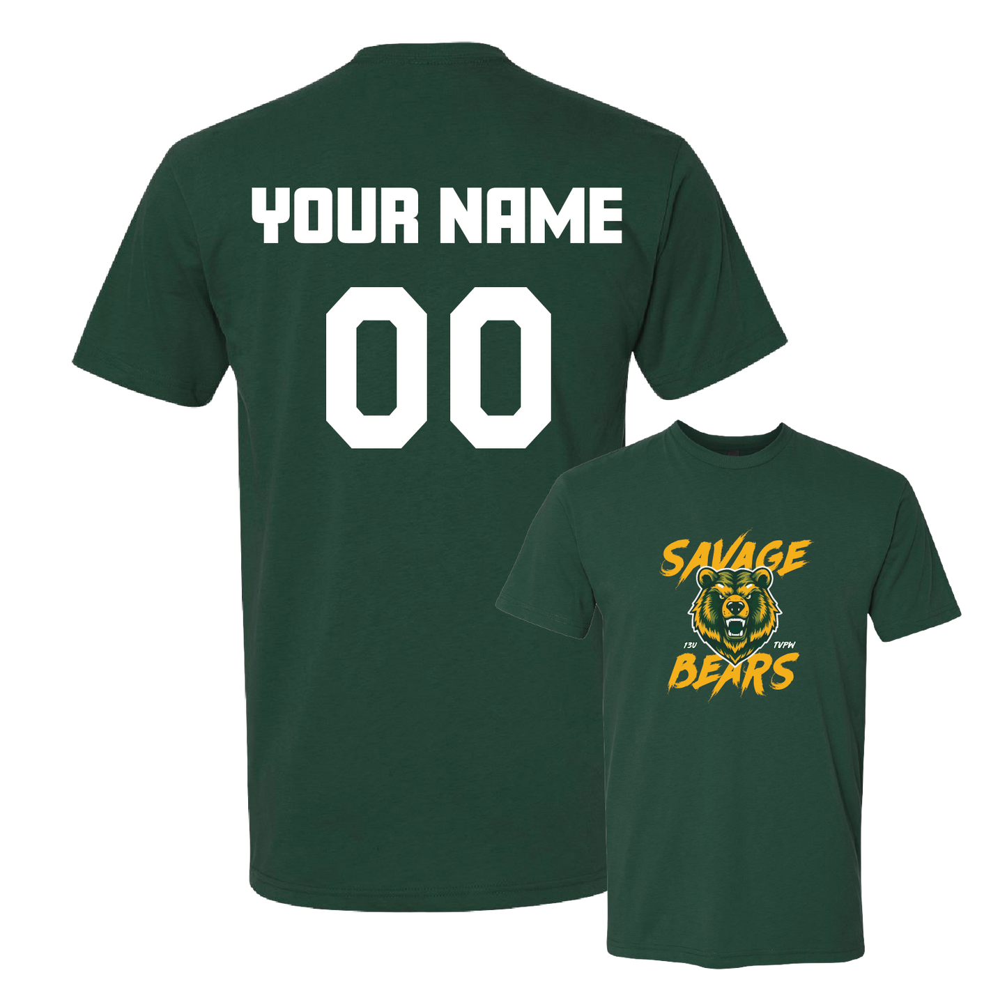 TVPW SAVAGE BEARS - Men's Tee (with Personalized Jersey Back)