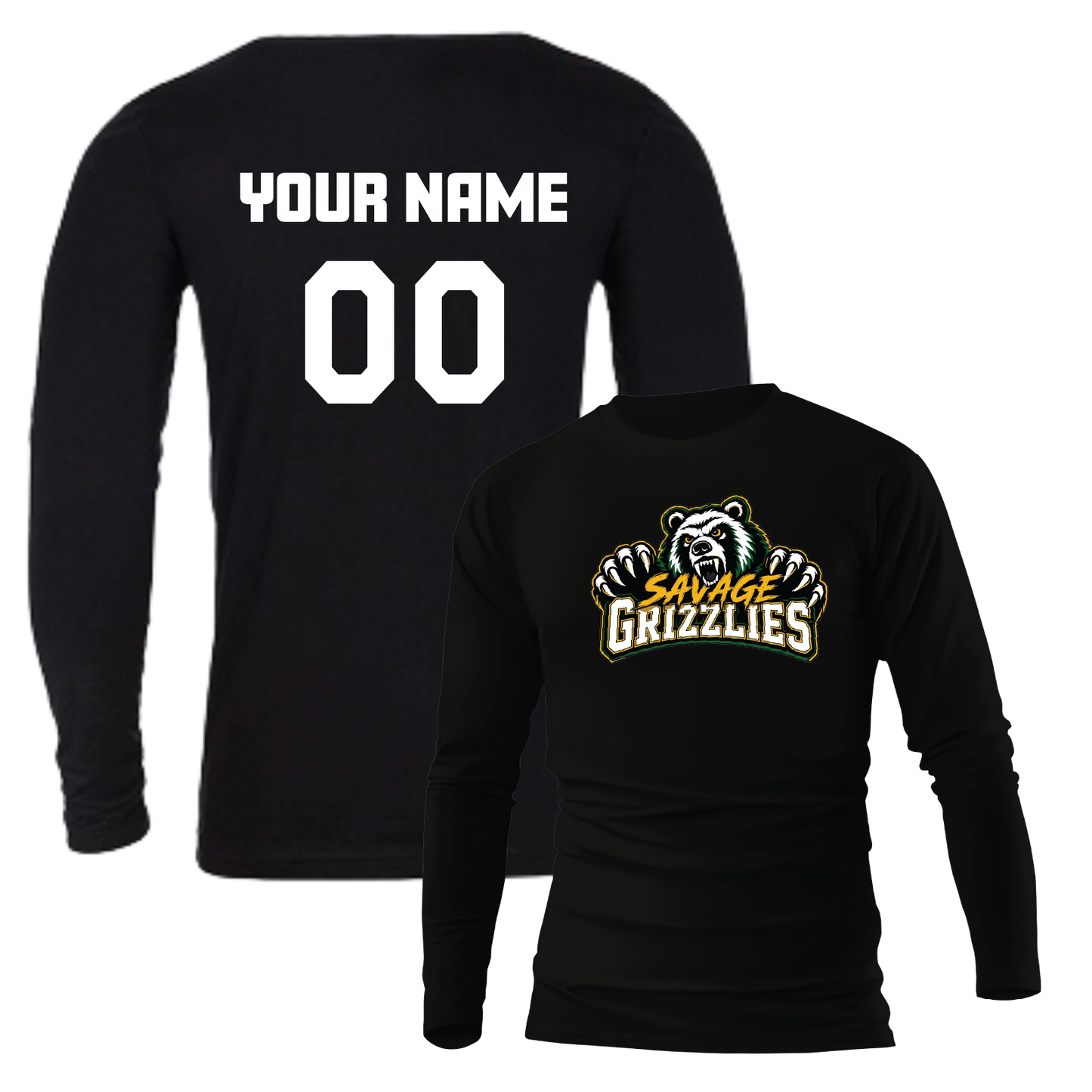 TVPW - 12U SAVAGE GRIZZLIES - Long Sleeve Tee (Unisex)