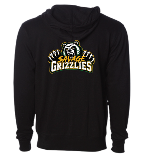 TVPW - 12U SAVAGE GRIZZLIES - Zip Up Hoodie (Adult Unisex)