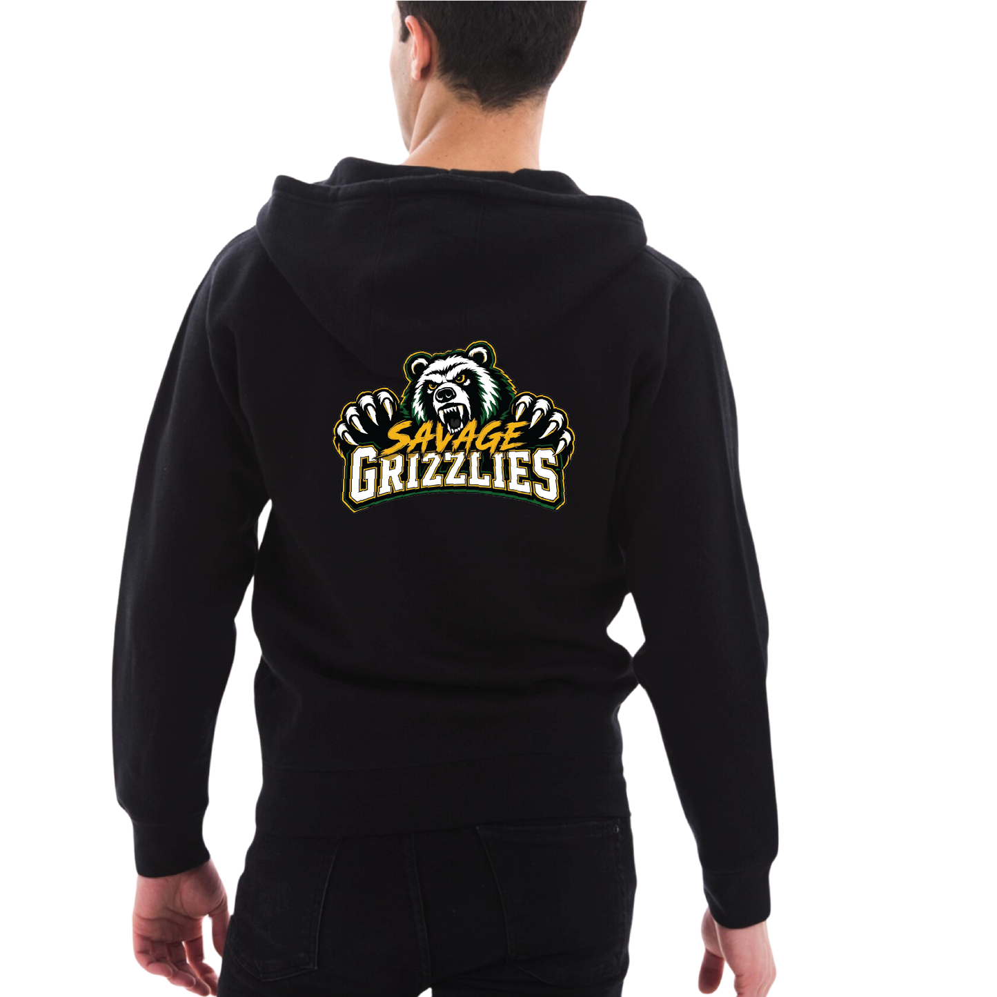 TVPW - 12U SAVAGE GRIZZLIES - Zip Up Hoodie (Adult Unisex)