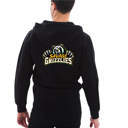 TVPW - 12U SAVAGE GRIZZLIES - Zip Up Hoodie (Adult Unisex)